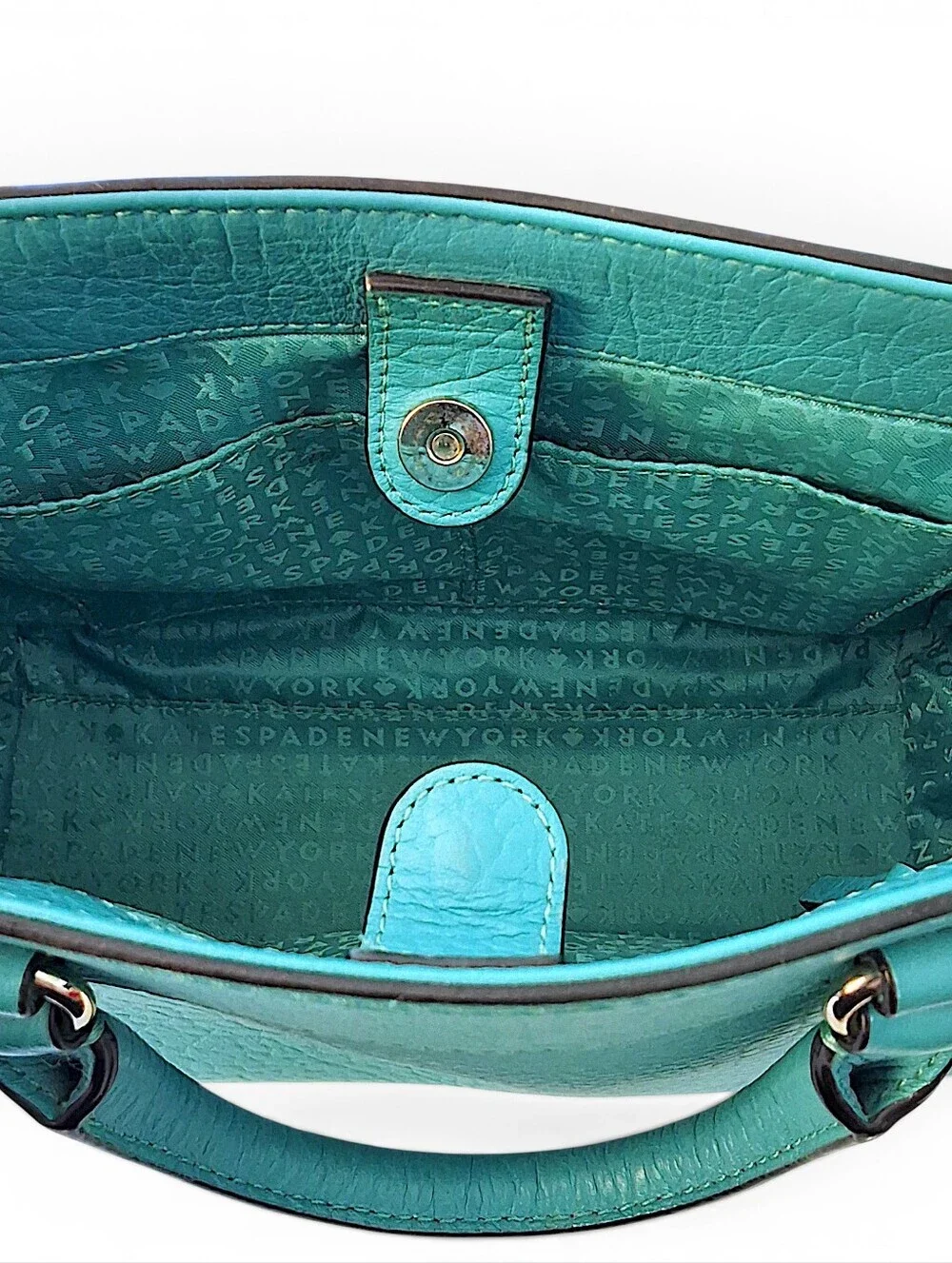 Kate Spade New York Turquoise Pebbled Leather Satchel Crossbody 💙
